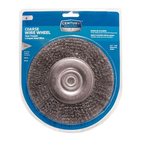 Century Drill & Tool Century Drill 76861 Bench Grinder Wire Wheels 6" Dia. Steel Crimped 76861